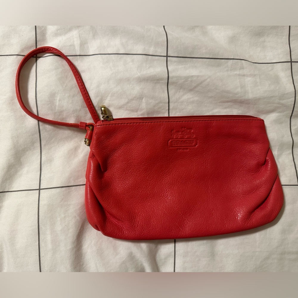 Coral Coach Wristlet